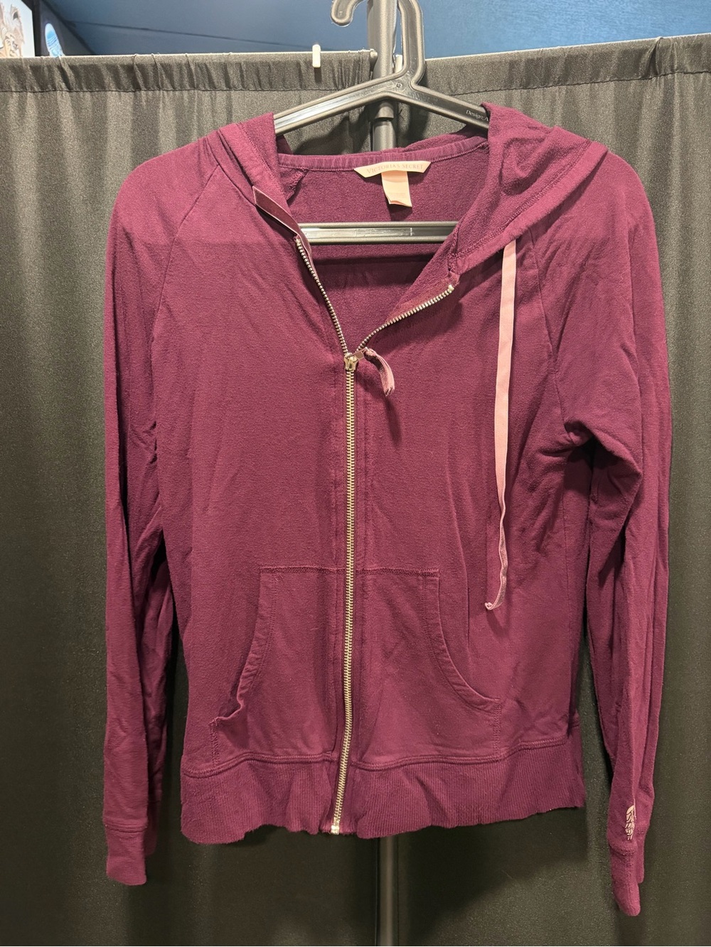 Victoria's Secret Plum Full-Zip Hoodie with Hood Drawstring